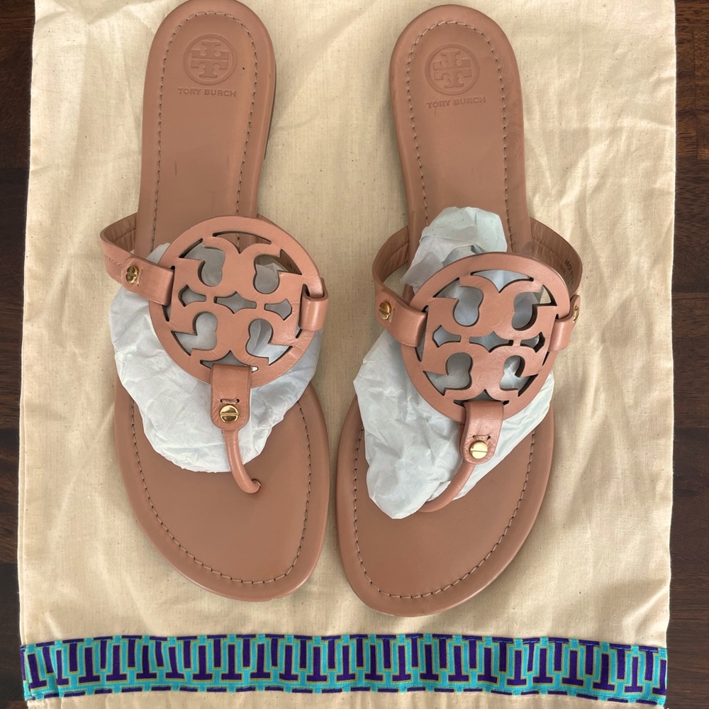 Tory Burch tan/beige Miller sandal, size 13